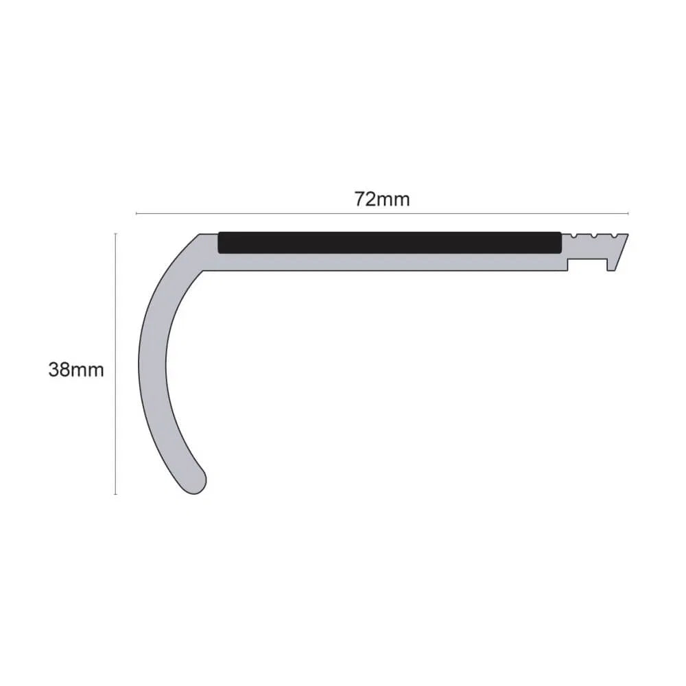 NHB – 72 x 38mm Tredsafe Non Slip Heavy Duty Hard Nose PVC Stair Nosing etc